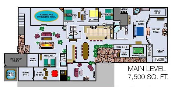 Colorado Ski Lodging Floorplan Top